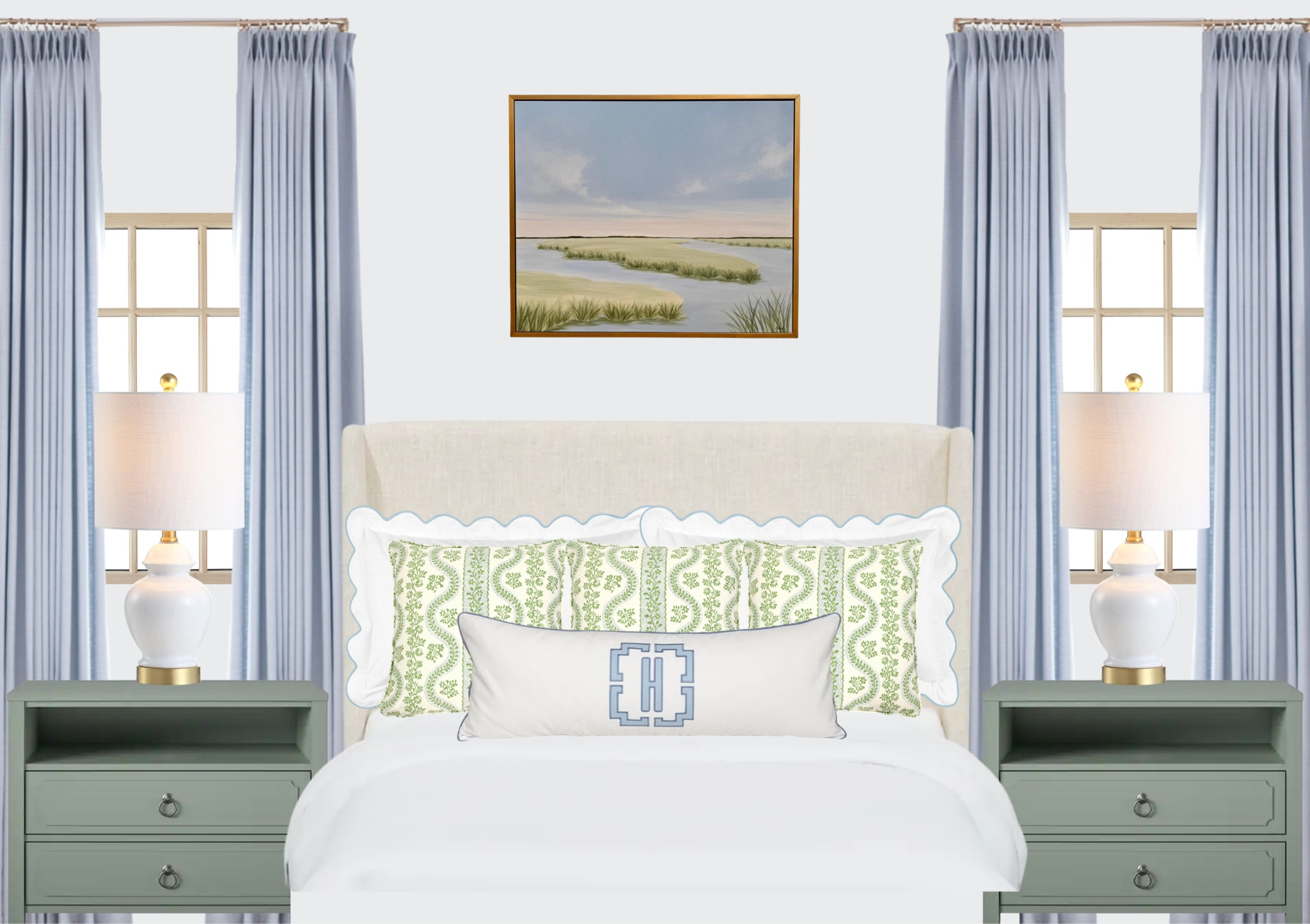 Blue & green bedroom design🤍

#LTKhome #LTKFind #LTKsalealert