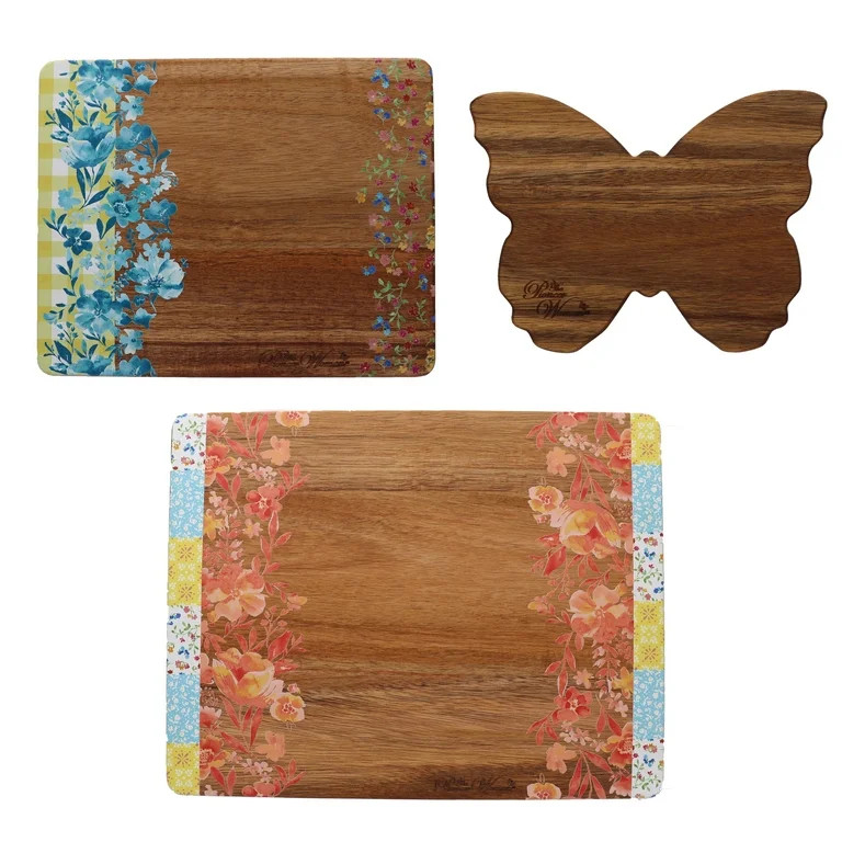 The Pioneer Woman Patchwork Medley 3-Piece Acacia Cutting Board Set | Walmart (US)