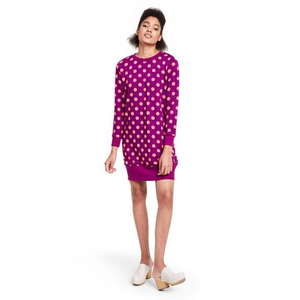 Women's Polka Dot Long Sleeve Tunic Dress - Victor Glemaud x Target  Purple | Target