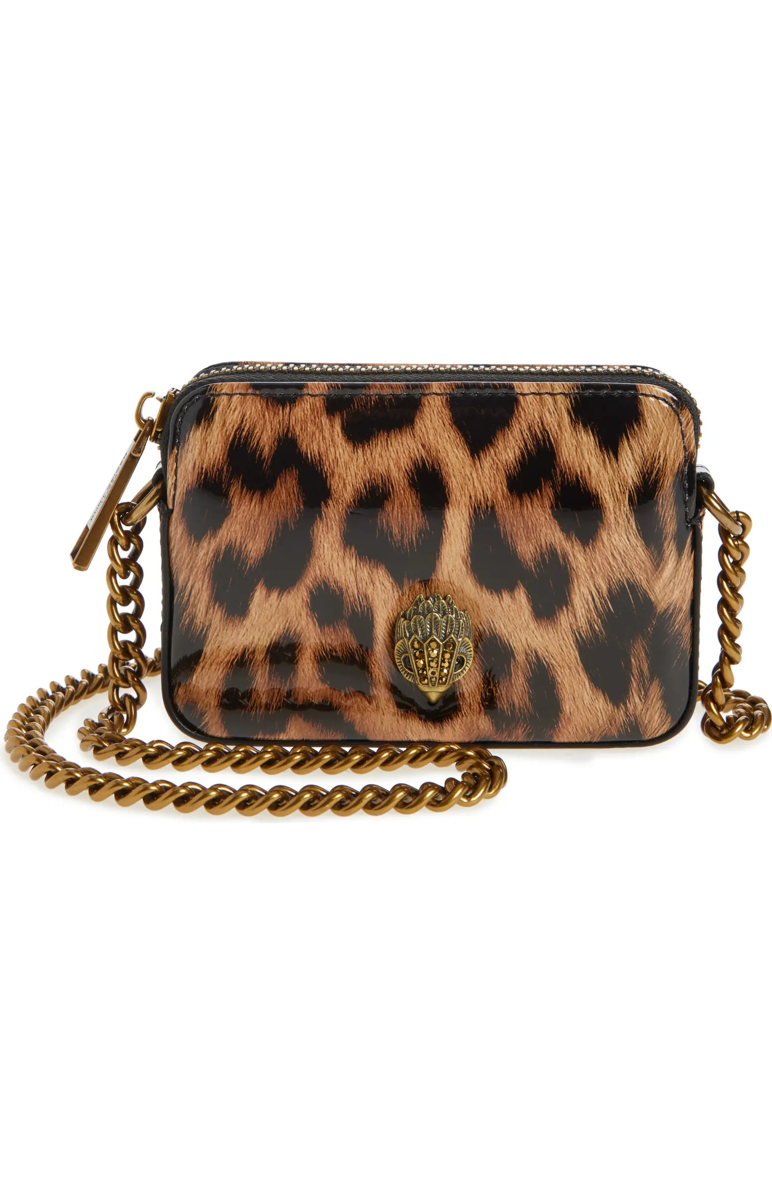 Kurt Geiger London Micro Kensington Leopard Print Faux Leather Camera Bag | Nordstrom | Nordstrom