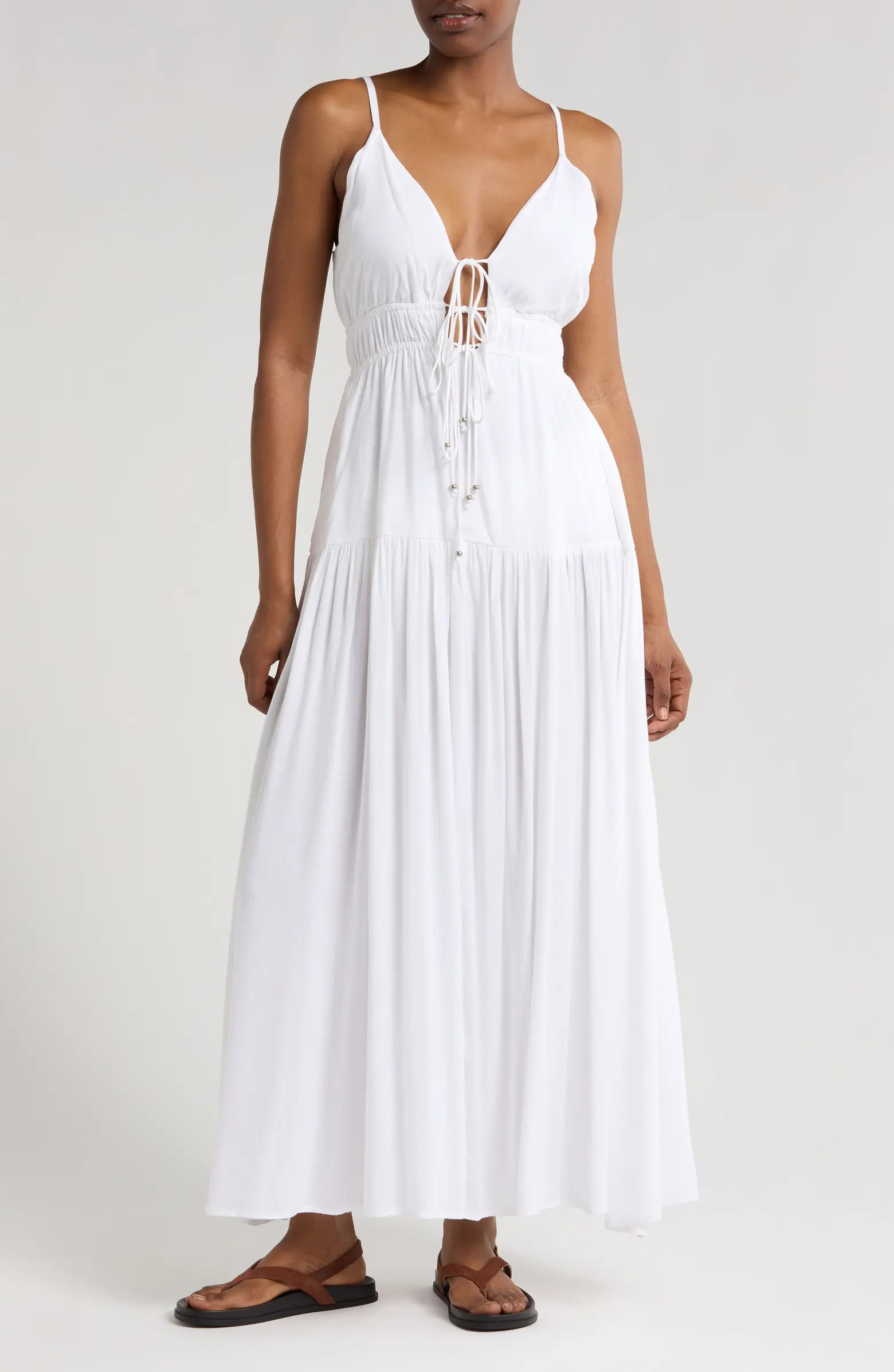 Elan Tie Front Cover-Up Maxi Dress | Nordstrom | Nordstrom