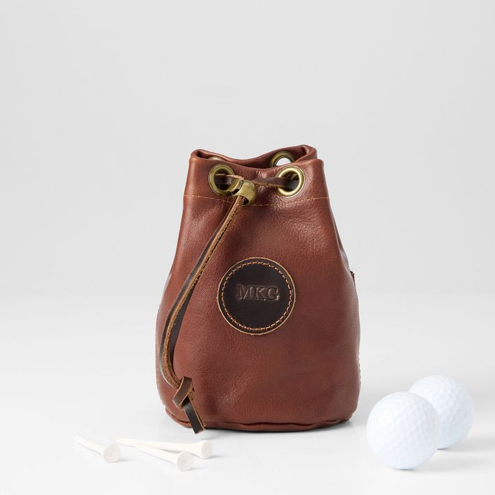 Leather Golf Ball Pouch | Mark and Graham