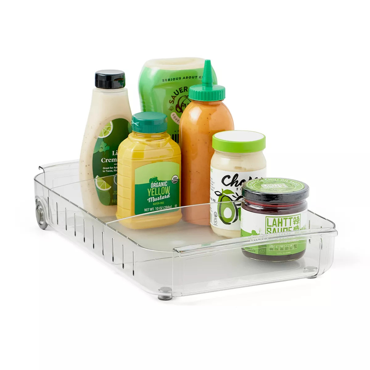 YouCopia 9"x15" BPA-Free Plastic RollOut Fridge Caddy - Clear: Refrigerator Organizer, Multi-Comp... | Target