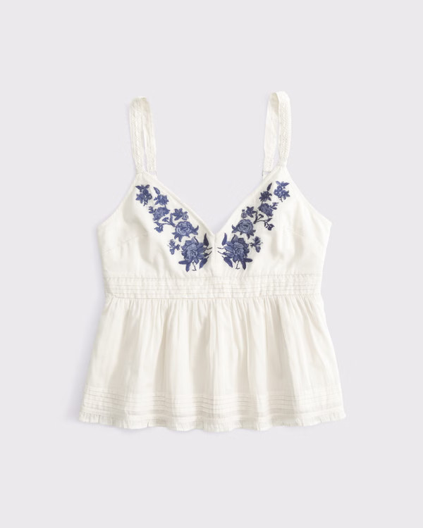 Pintuck Babydoll Cami | Abercrombie & Fitch (US)