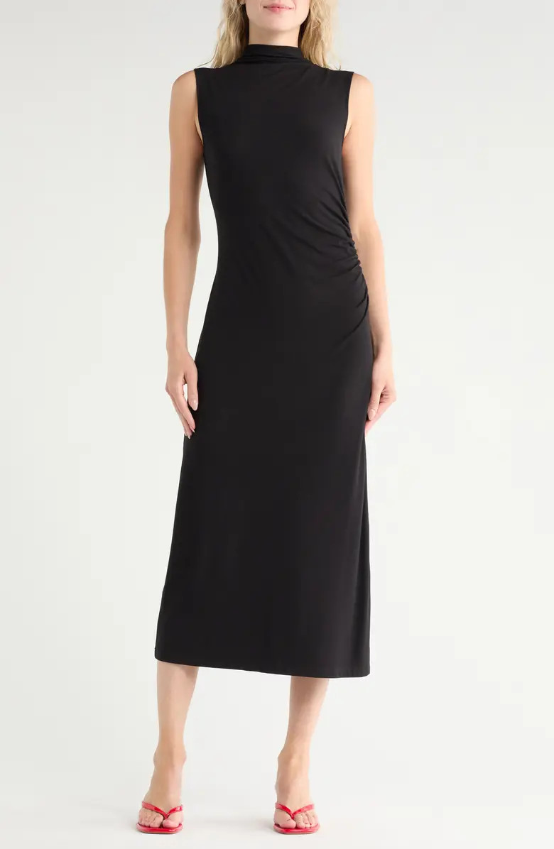 Vince Mock Neck Sleeveless Ruched Dress | Nordstromrack | Nordstrom Rack