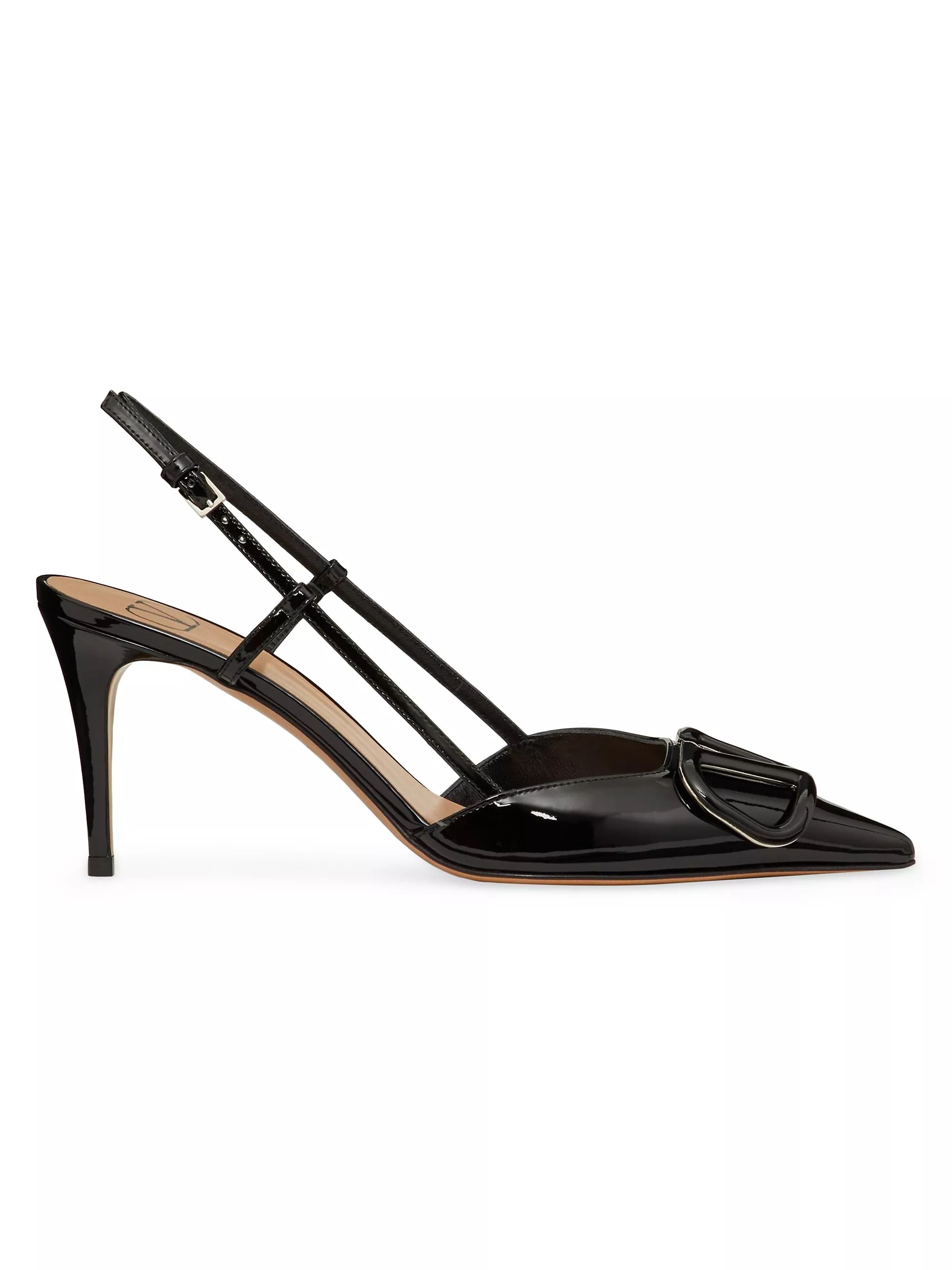 VLogo Signature Patent Leather Slingback Pumps 80MM | Saks Fifth Avenue