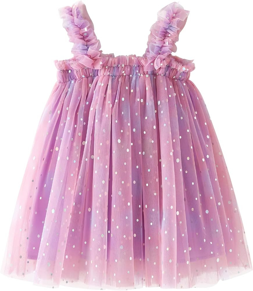 AGQT Baby Girls Tulle Tutu Dress Birthday Party Tulle Babydoll Dresses Size 6M-5T | Amazon (US)