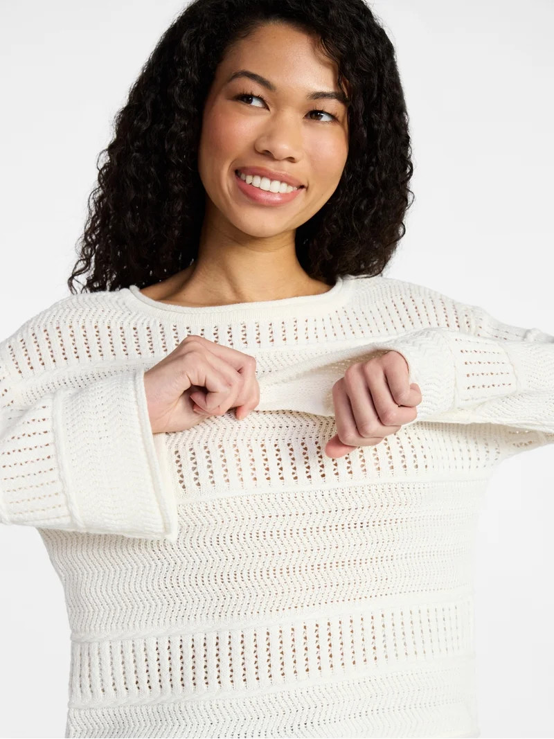 No Boundaries Boat Neck Pullover Sweater, Midweight, Women's XXS-XXL | Walmart (US)