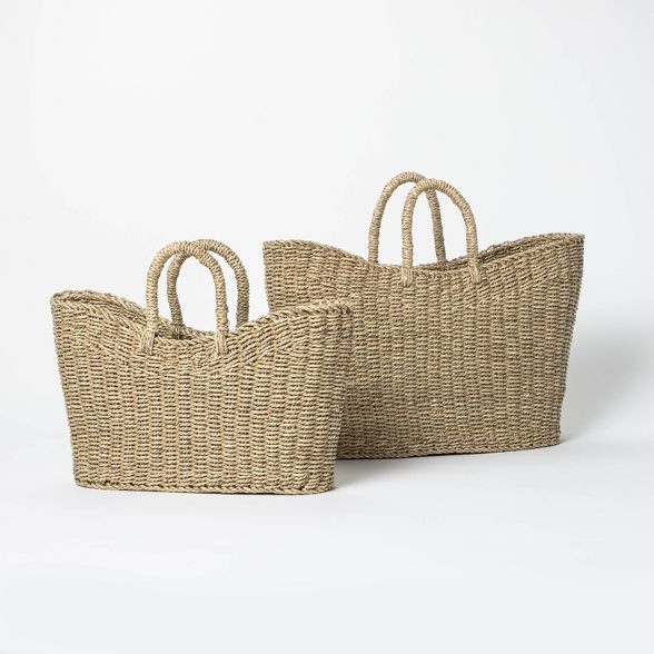 19" x 9" x 16" Tapered Oval Seagrass Basket Natural - Threshold™ designed with Studio McGee | Target