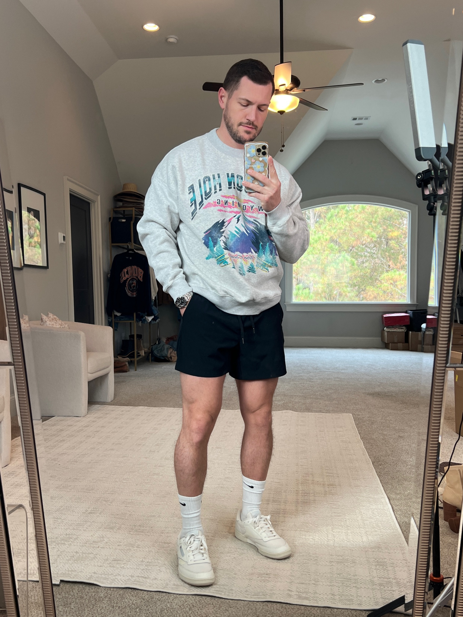 Men’s comfy 90s fit in oversized sweatshirt TTS L on sweatshirt and shorts, TTS 12 on shoes ⭐️ 25% off EVERYTHING + extra 15% off with code CYBERAF!! ⭐️

#LTKSeasonal #LTKmens #LTKfindsunder50