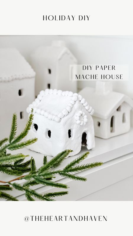 Used a milk carton and this premade papemache for a little house! Also linking these Pottery Barn houses because they are amazeballls! #ceramichouses #gingerbreadhouse

#LTKHoliday