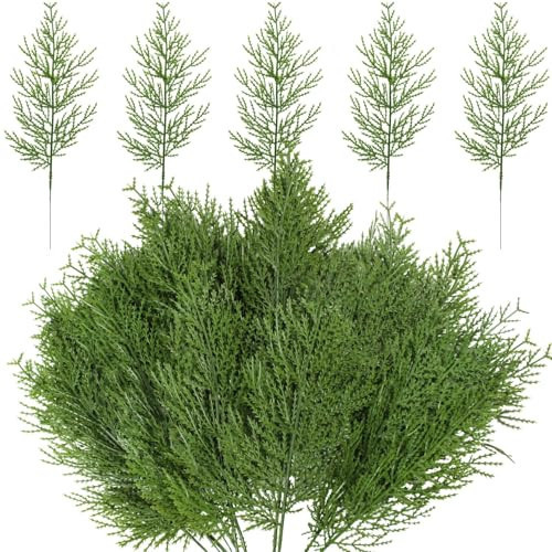 YGbridge Christmas Greenery Stems, 100 Pcs Christmas Picks, Faux Greenery Cedar Picks Pine Stems for Christmas Tree, Christmas Tree Sprigs for Holiday Decoration, Christmas Decor(100, Green) | Amazon (US)
