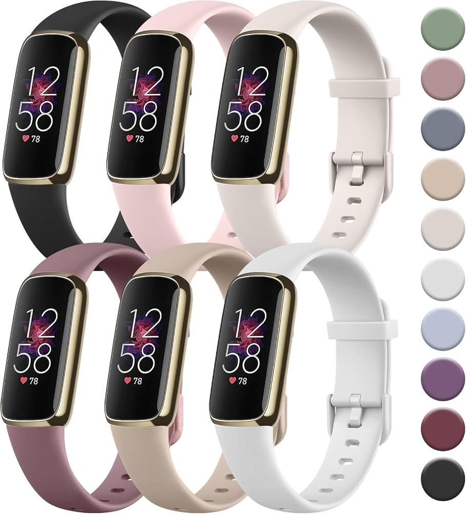 Tobfit 6 PACK Sport Bands Compatible with Fitbit Luxe Bands for Women Men, Soft Silicone Waterpro... | Amazon (US)