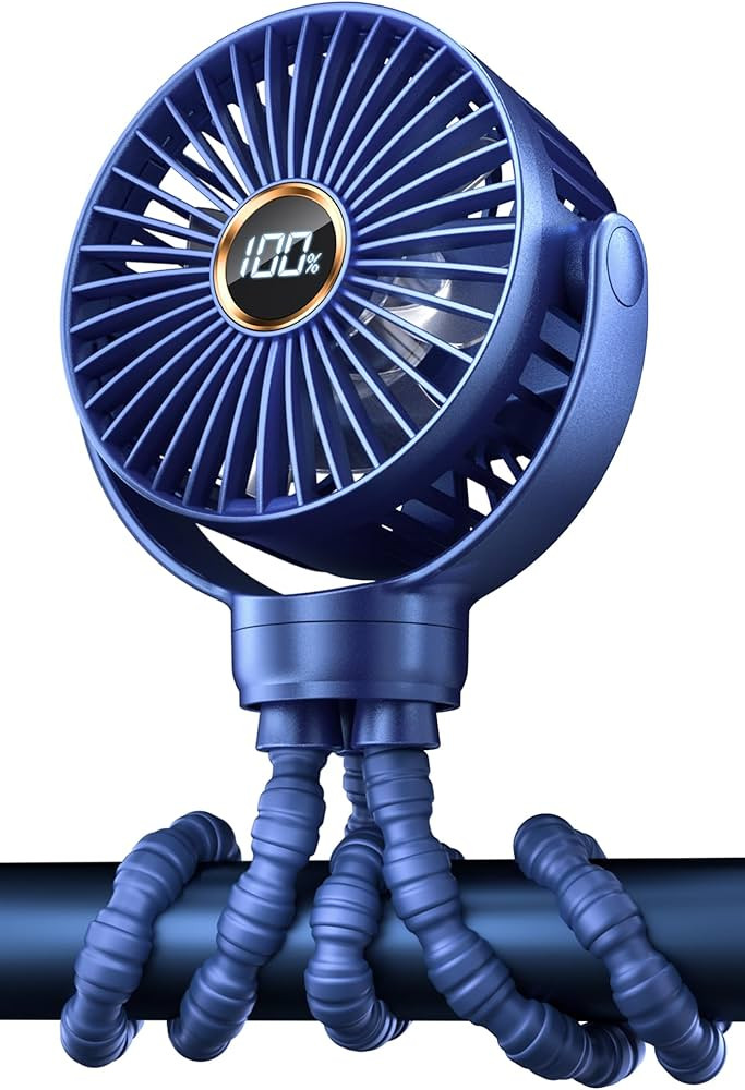 KIDEE Portable Baby Stroller Fan, Mini Baby Fan Clip on Fan, LED Display, 360° Rotate Flexible T... | Amazon (US)