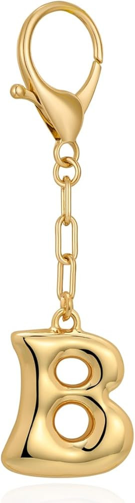 LILIE&WHITE Gold Bubble Initial Keychain For Women Handbag Charms Fashion Alphabet Keychain Acces... | Amazon (US)