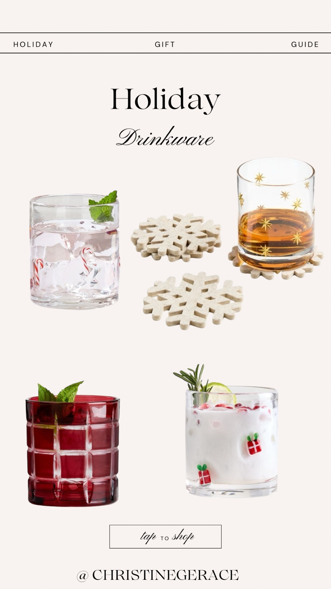 Holiday drink ware, these are so cute !! From crate & barrel 

#LTKHoliday #LTKSeasonal #LTKGiftGuide