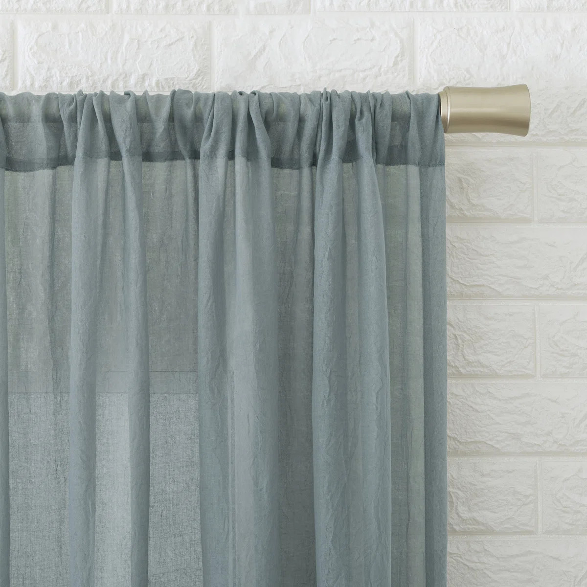 Jaklyn Crushed Texture Semi-Sheer Rod Pocket Curtain Panel | Wayfair North America