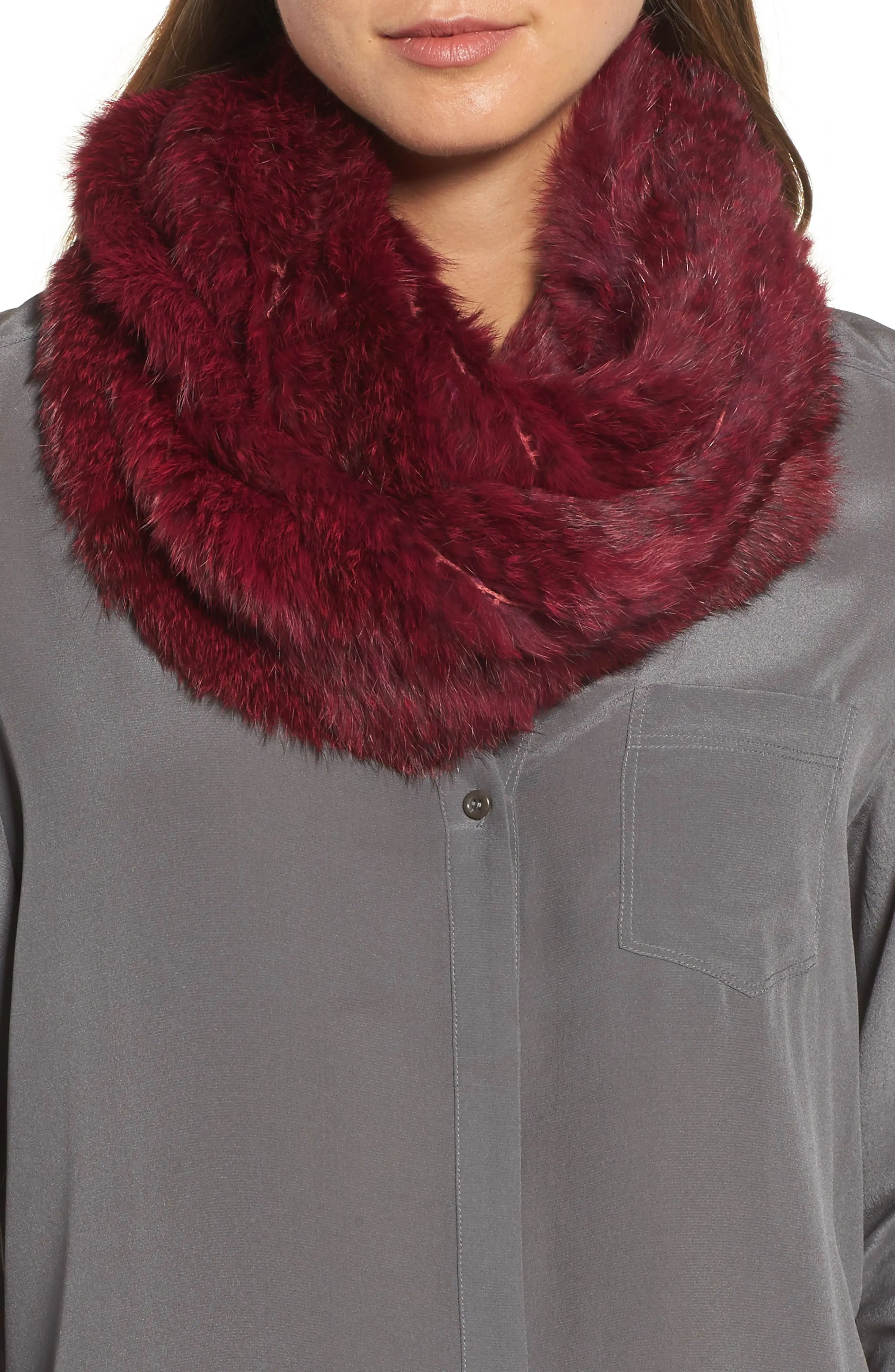 Overdyed Genuine Rabbit Fur Infinity Scarf | Nordstrom