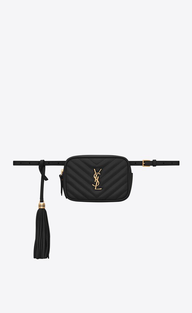Adjustable belt bag with a removable pouch and a leather tassel. | Saint Laurent Inc. (Global)
