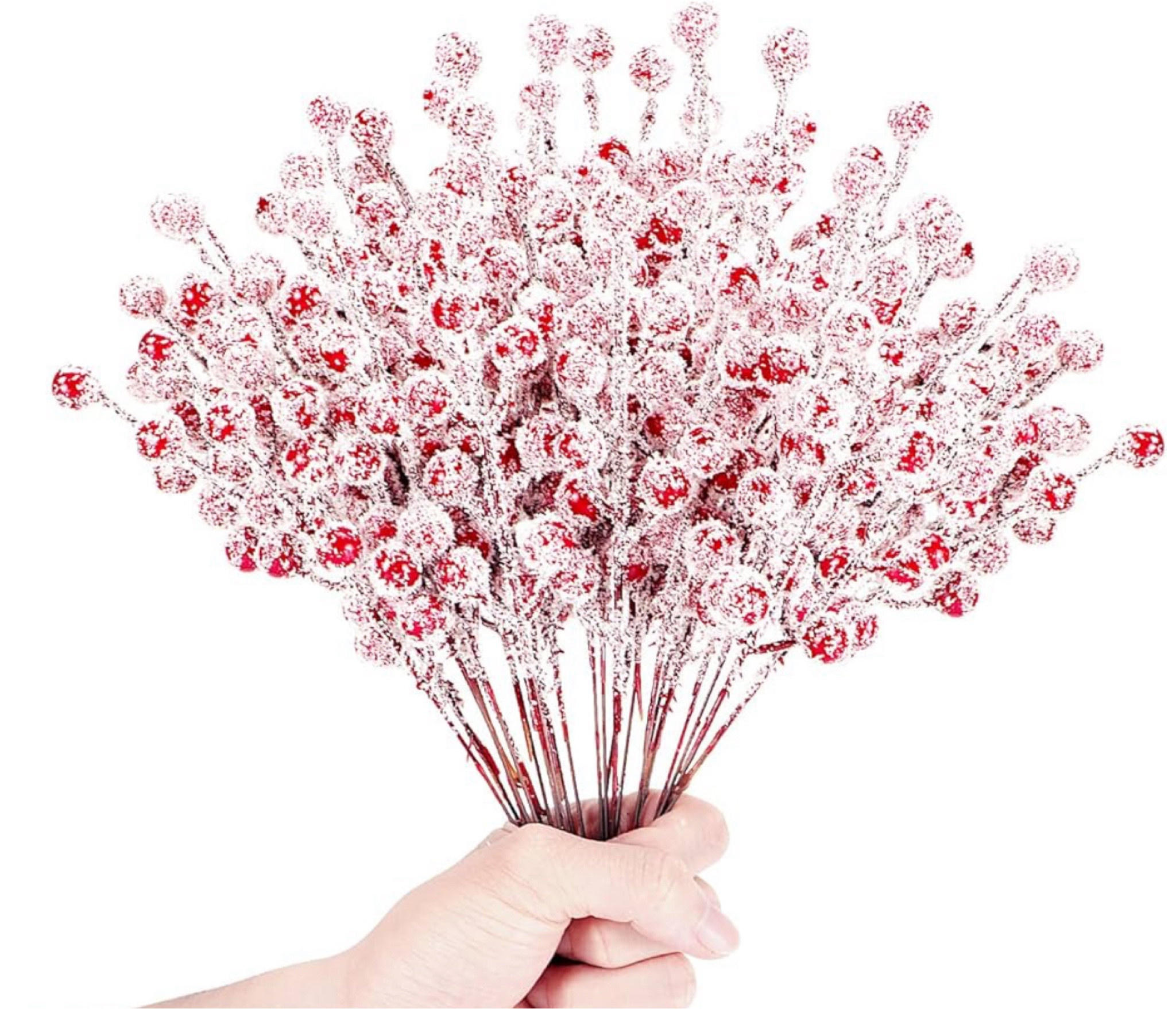 24Pcs Artificial Berry Picks Snow Sprays Christmas Frosted Holly Berry Stems Twigs Winter Branches for for Christmas Tree Fillers Decor Holiday Arrangement Wreaths Garland Crafts DIY Ornaments (Red)

#LTKSeasonal #LTKHoliday #LTKHome