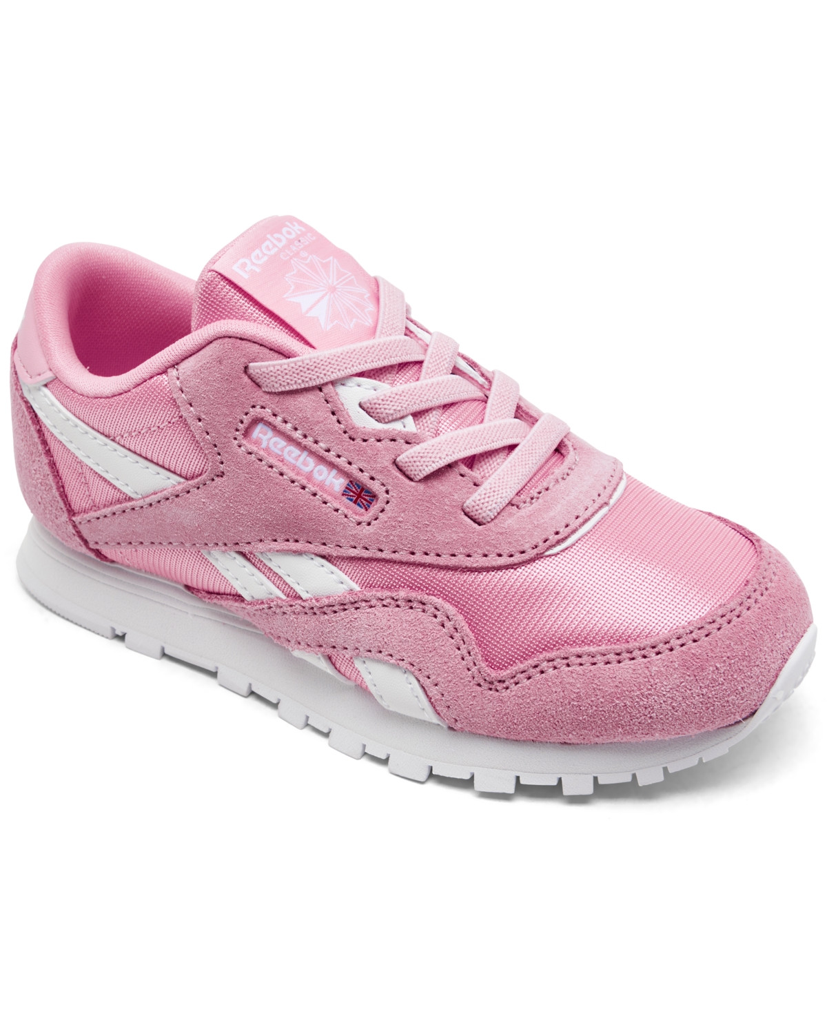 Reebok Toddler Girls Classic Nylon Stretch Lace Casual Sneakers from Finish Line - Astrorose/White | Macy's