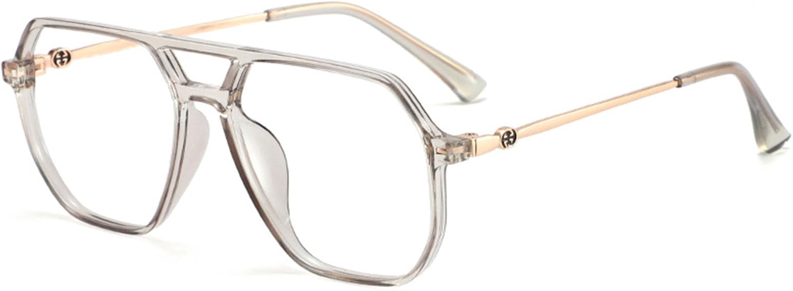 Blue Light Glasses for Men And Women TR90+ Metal Double Beam Polygonal Frame Anti-eye Fatigue Rea... | Amazon (US)