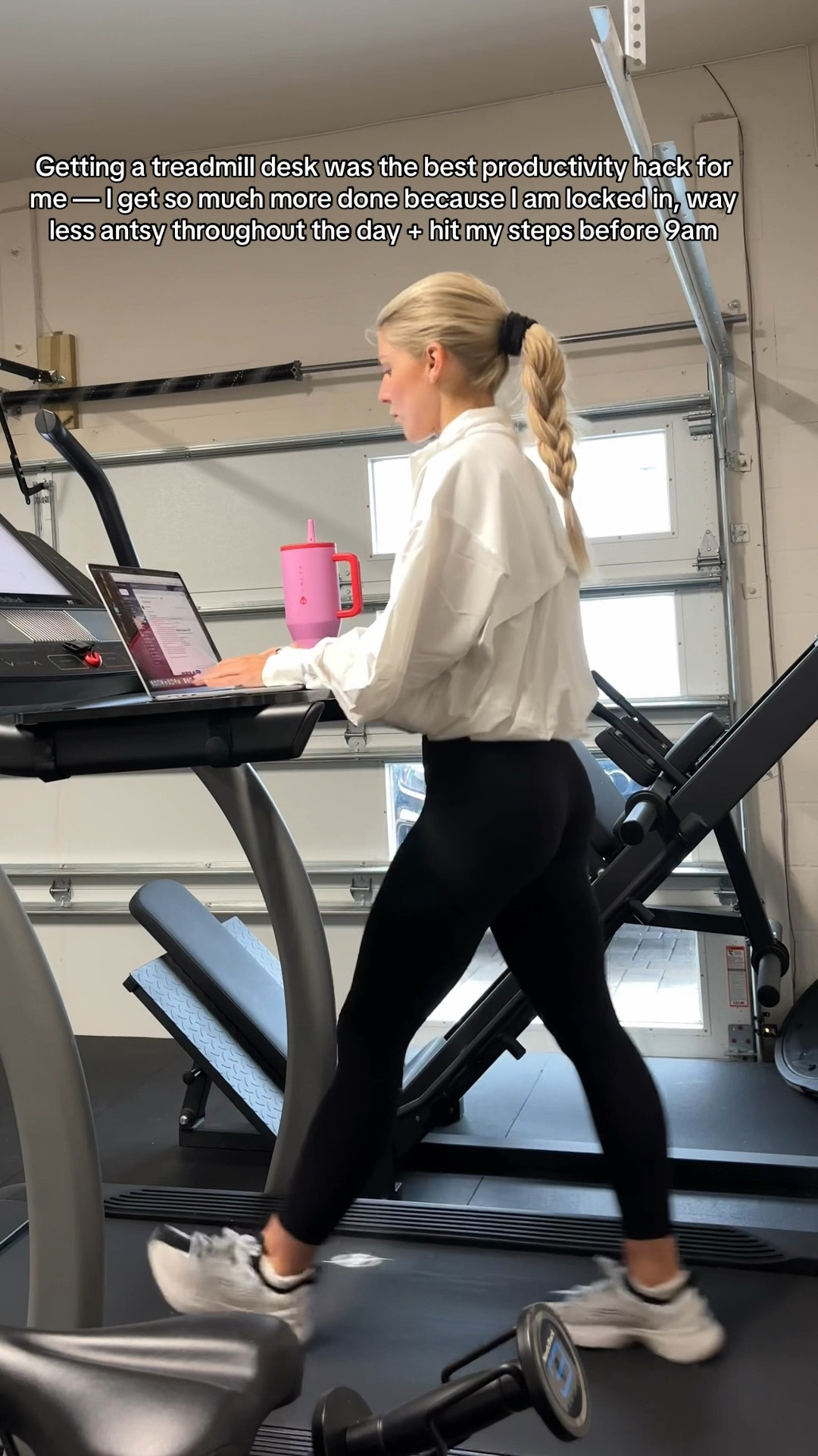 Speed 2.5-3mph and I forget I’m walking, have way better energy levels, less antsy throughout the day and I get so much more work done… treadmill desk (or a walking pad) is such a game changer

#LTKActive #LTKWatchNow #LTKFitness
