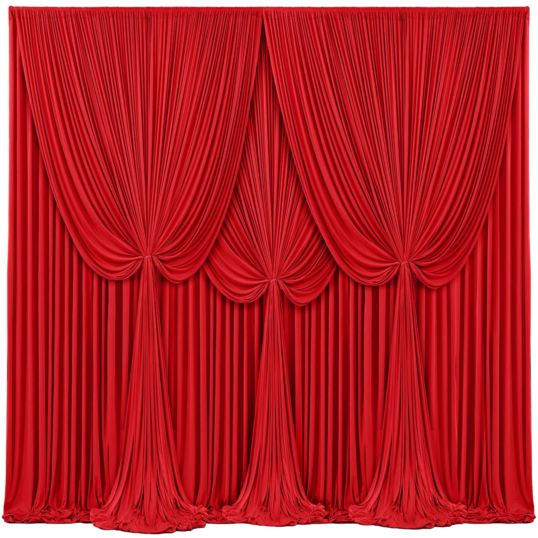 4 Panels Red Backdrop Curtains for Wedding Party Wrinkle Free Backdrops Curtain Drapes Fabric Dec... | Amazon (US)