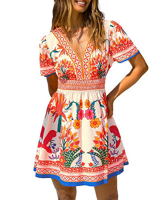 Cupshe Women's So Eccentric Tropical Mini Beach Dress - Macy's | Macy's