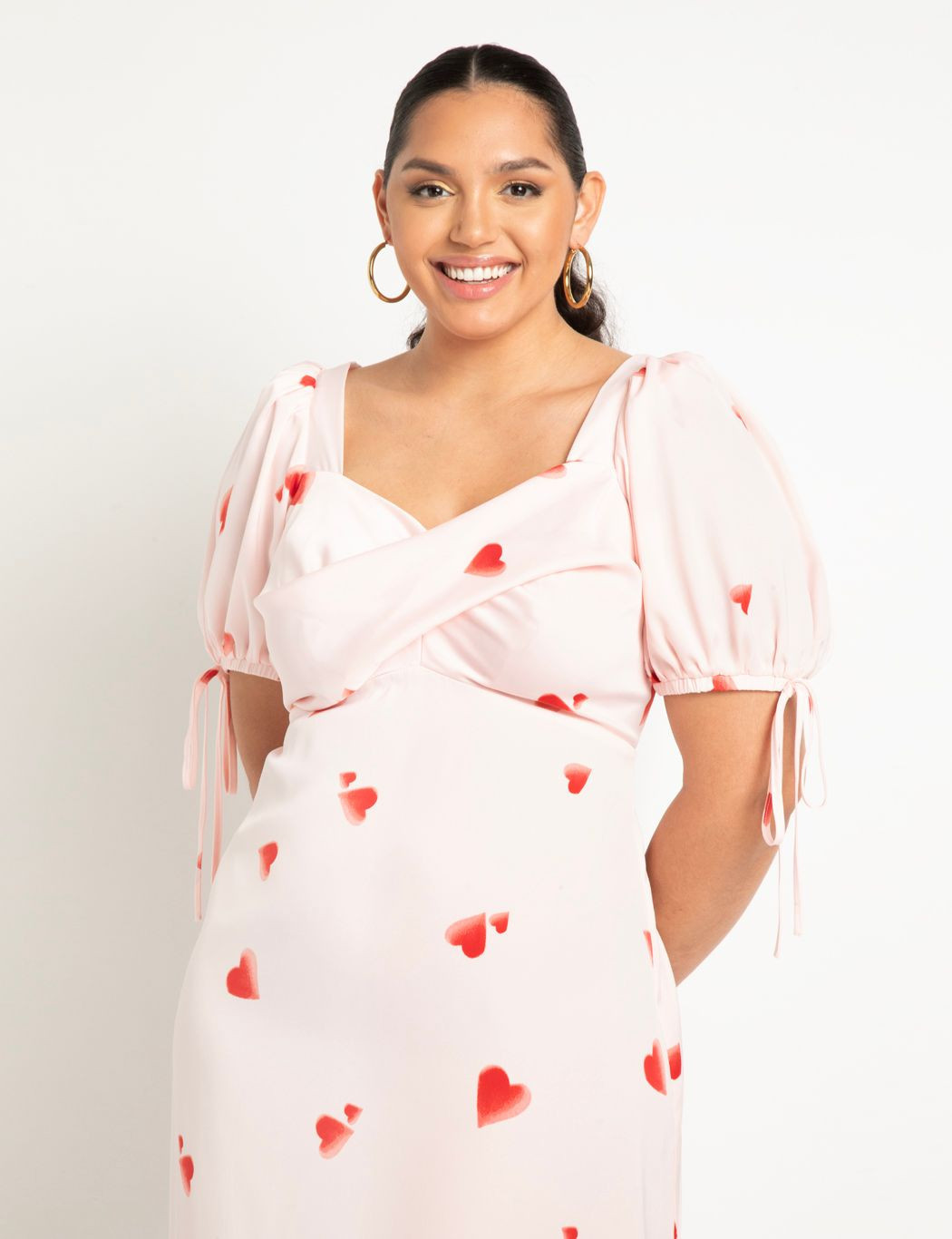 Puff Sleeve Satin Dress | Eloquii