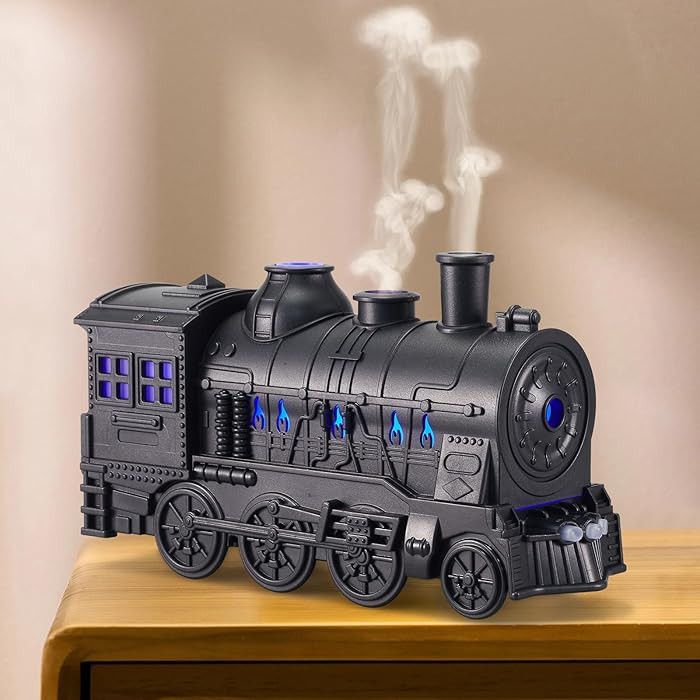 Humidifiers for Bedroom, Cool Quiet Steam Train Looking Mist Air Humidifier Diffuser for Home Bab... | Amazon (US)