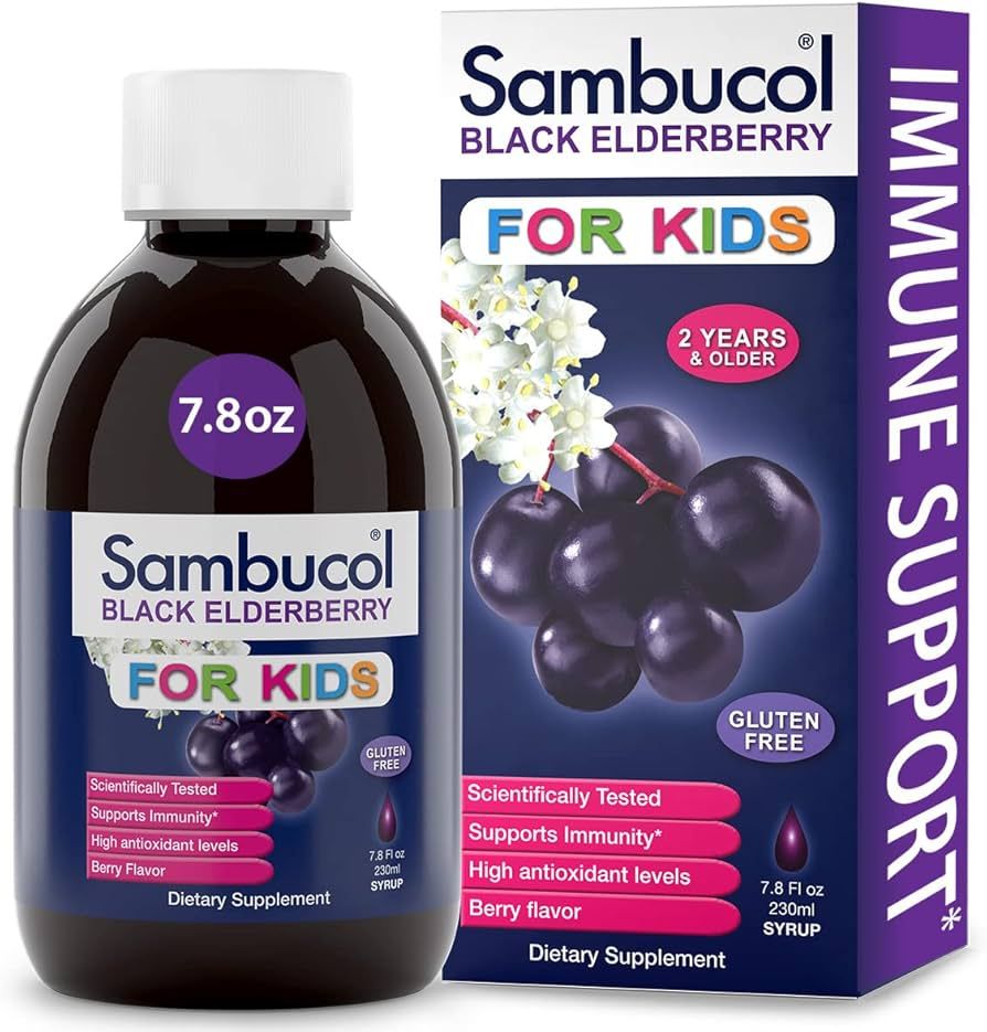 Sambucol Black Elderberry Syrup for Kids - Kids Elderberry Syrup, Added Vitamin C, Black Elderber... | Amazon (US)
