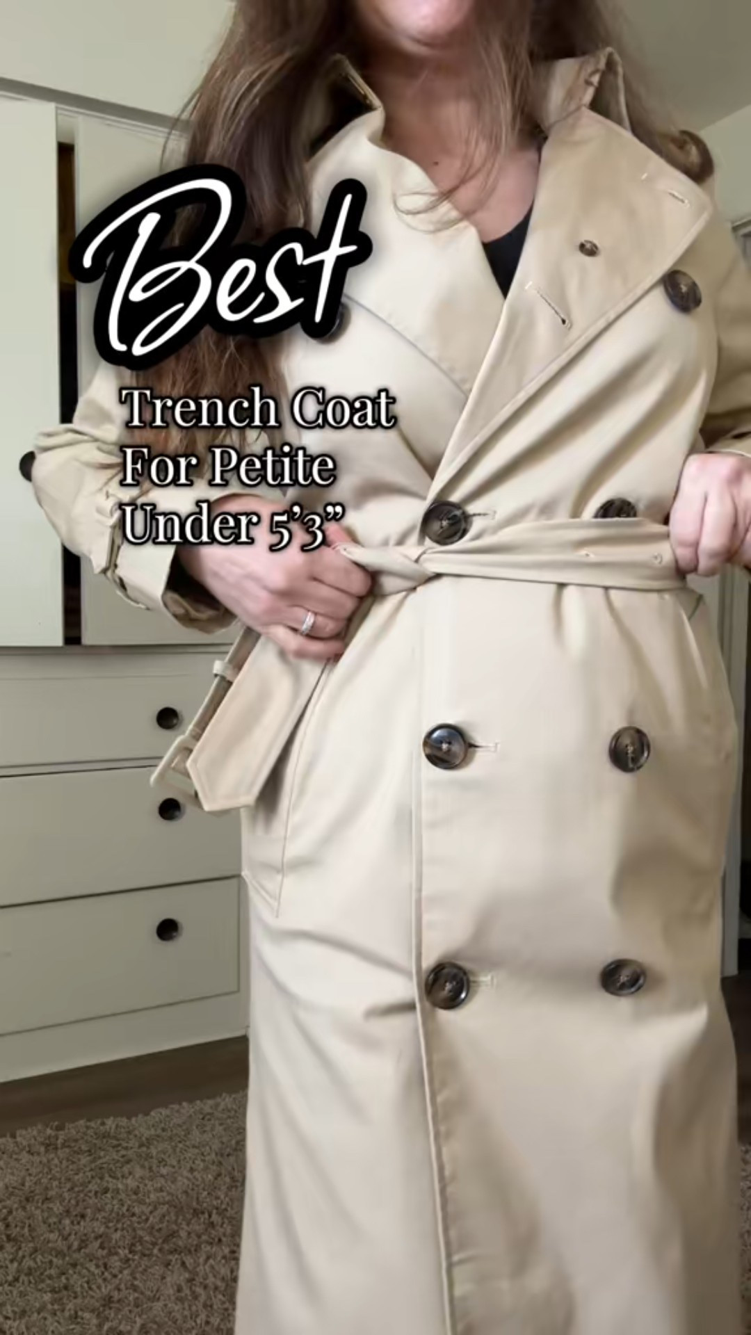 ✨Best trench coat I’ve found for petite women under 5’3”.
This is QUINCE’s trench coat and it actually fits without drowning your frame.

I’m 5’1”, wearing size XS, and the length, sleeves, and proportions are finally right – no tailoring, no hemming, no weird shoulder fit. Classic, elevated, lightweight, and perfect for travel or everyday layering.

Link is in my bio. @onequince 

#petitefashion #petitestyle #quince #agelessstyle #trenchcoat 

#LTKPetite #LTKootd #LTKOver40