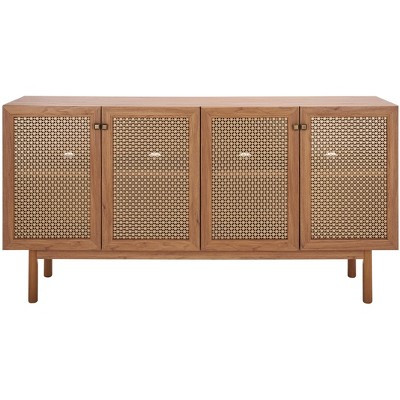 Piran 4 Door 2 Shelf Media Stand - MED9611 - Oak/Gold - Safavieh | Target