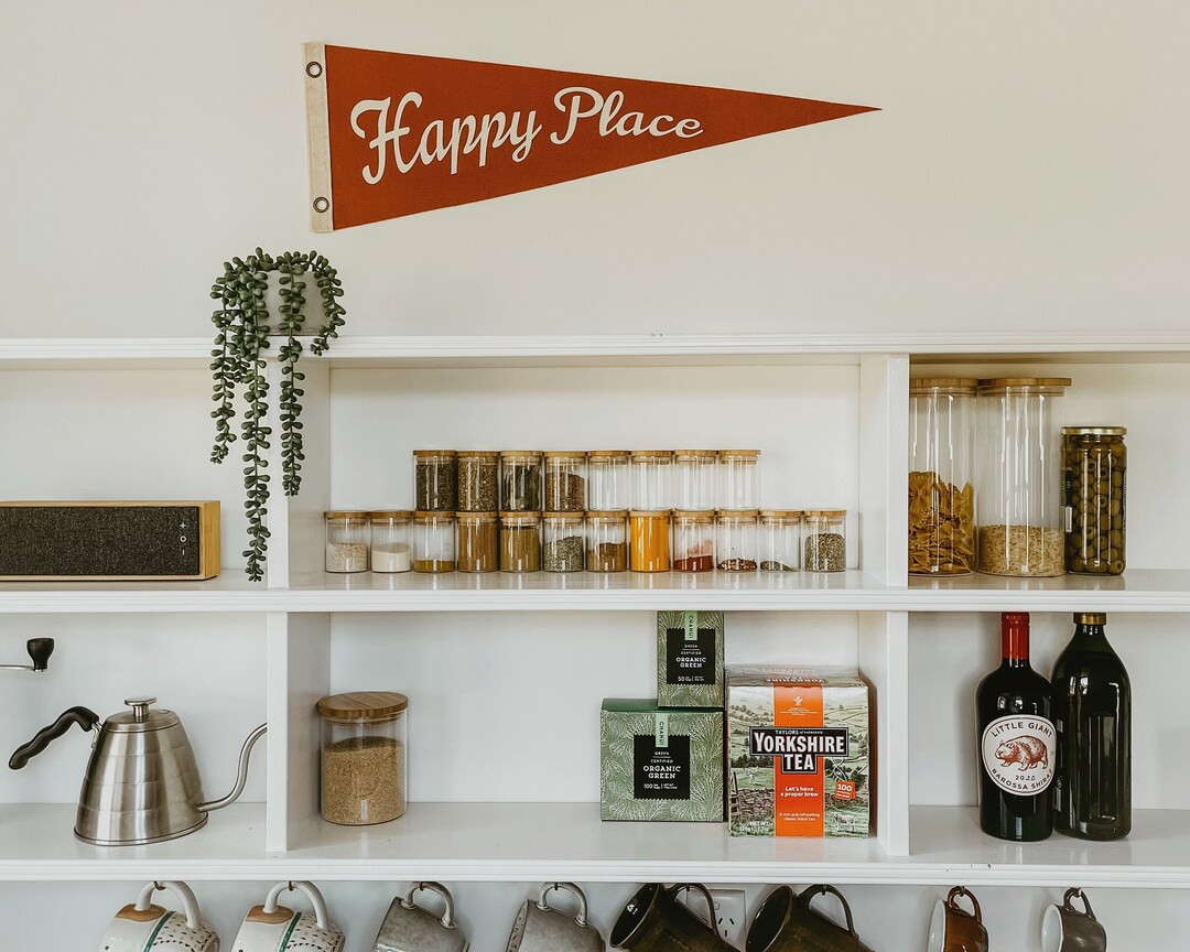 Happy Place Pennant  Felt Pennant Flag Banner  Vintage Style - Etsy | Etsy (US)