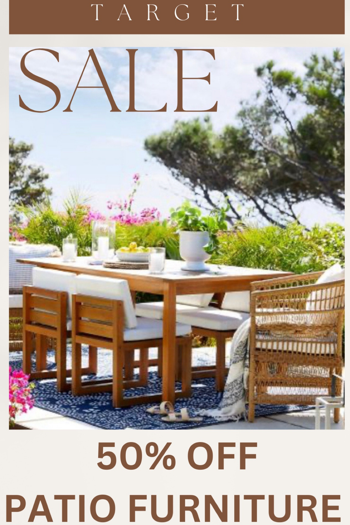 Target has Patio Furniture on sale for half off right now! 😍
Patio dining
Outdoor dining
Bistro set
Patio furniture 
Outdoor furniture 
Outdoor cloud chair
Loveseat
Daybed
Outdoor daybed
Dining table

#LTKhome #LTKfamily #LTKsalealert