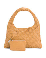 Leather Haven Hand Woven Small Hobo Handbag With Detachable Wristlet | Handbags | Marshalls | Marshalls