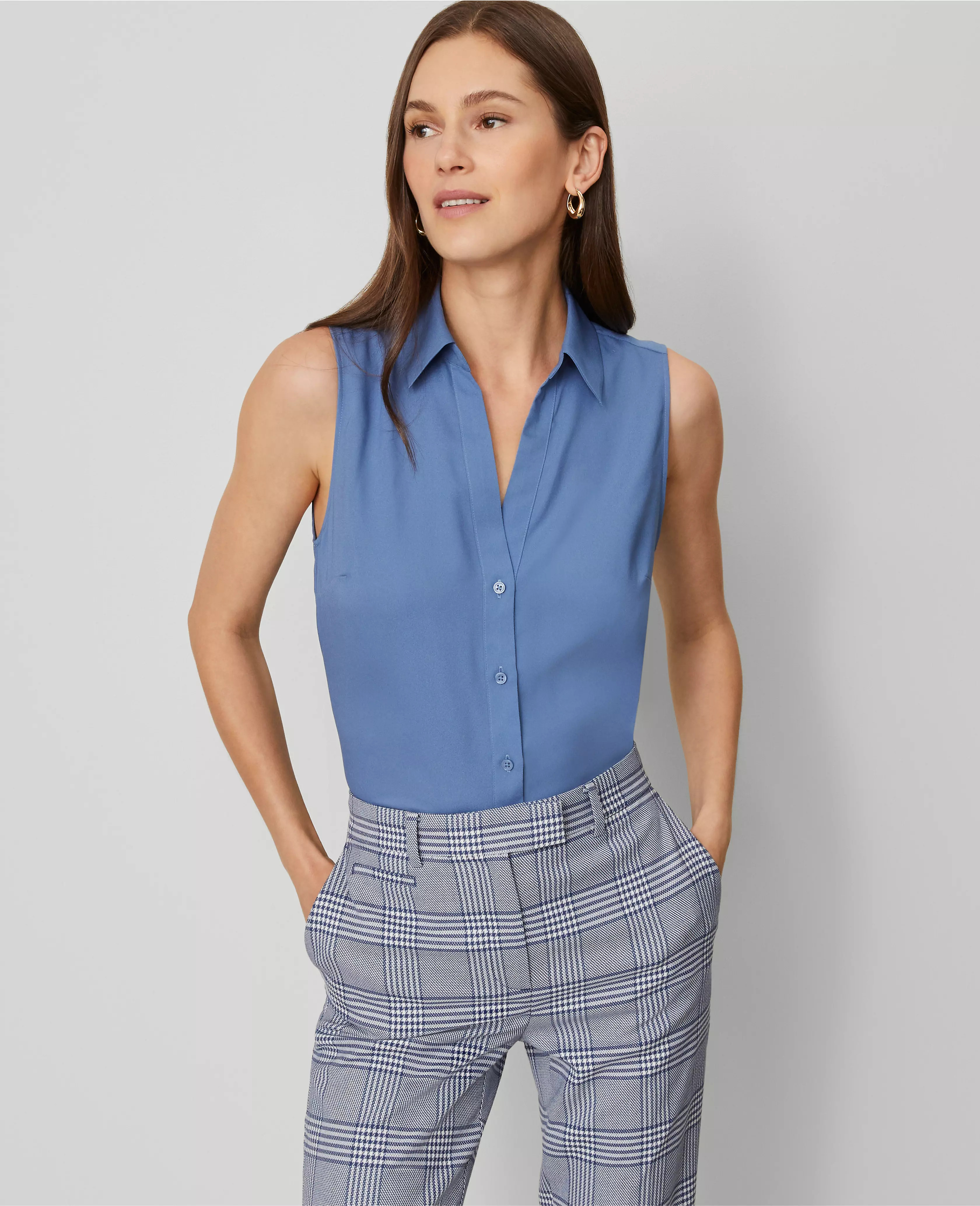 Sleeveless Essential Shirt | Ann Taylor