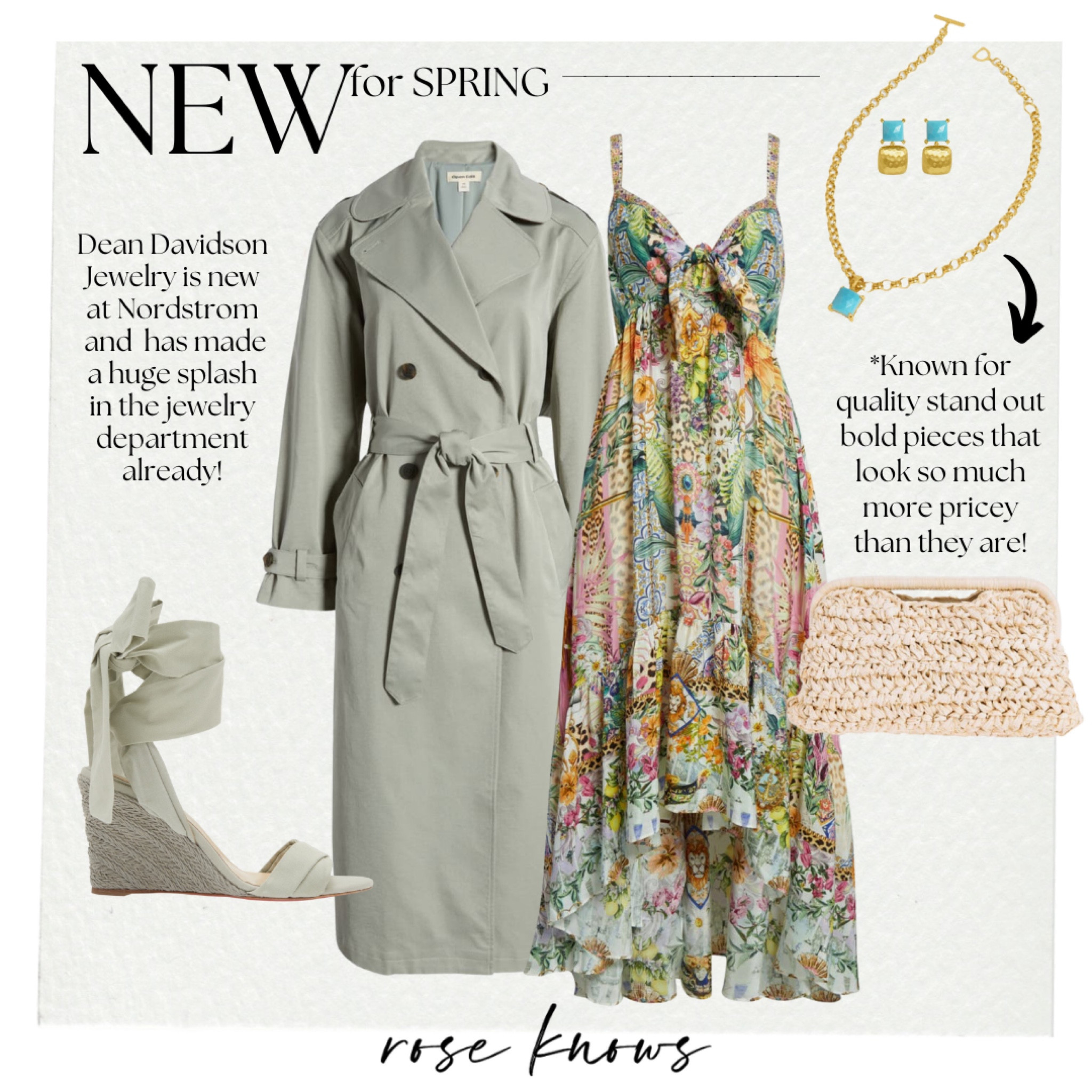 Get ready for spring and summer events! New at Nordstrom - Dean Davidson jewelry❤️ 
Wedges 
New raffia clutch 
Wedding guest dress 
Beach wedding guest dress 

#LTKwedding #LTKSpringSale #LTKshoecrush