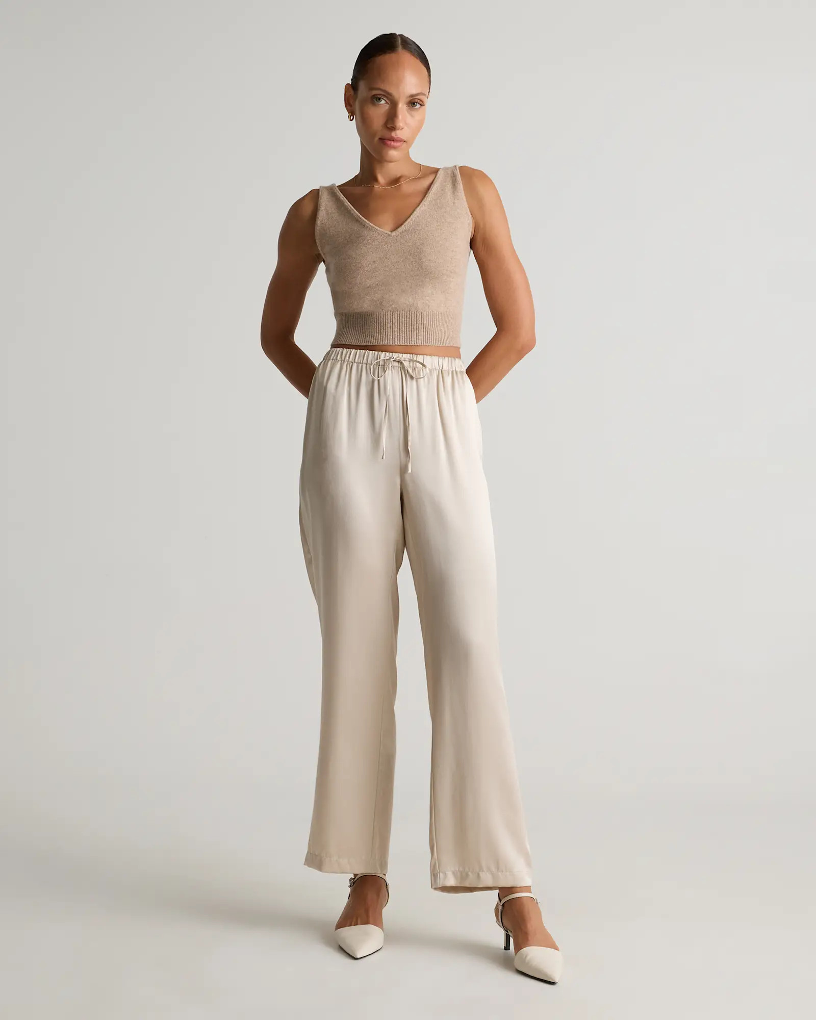 100% Washable Silk Drawstring Wide Leg Pants | Quince