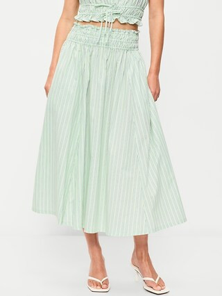 Smocked-Waist Midi Skirt | Old Navy (US)