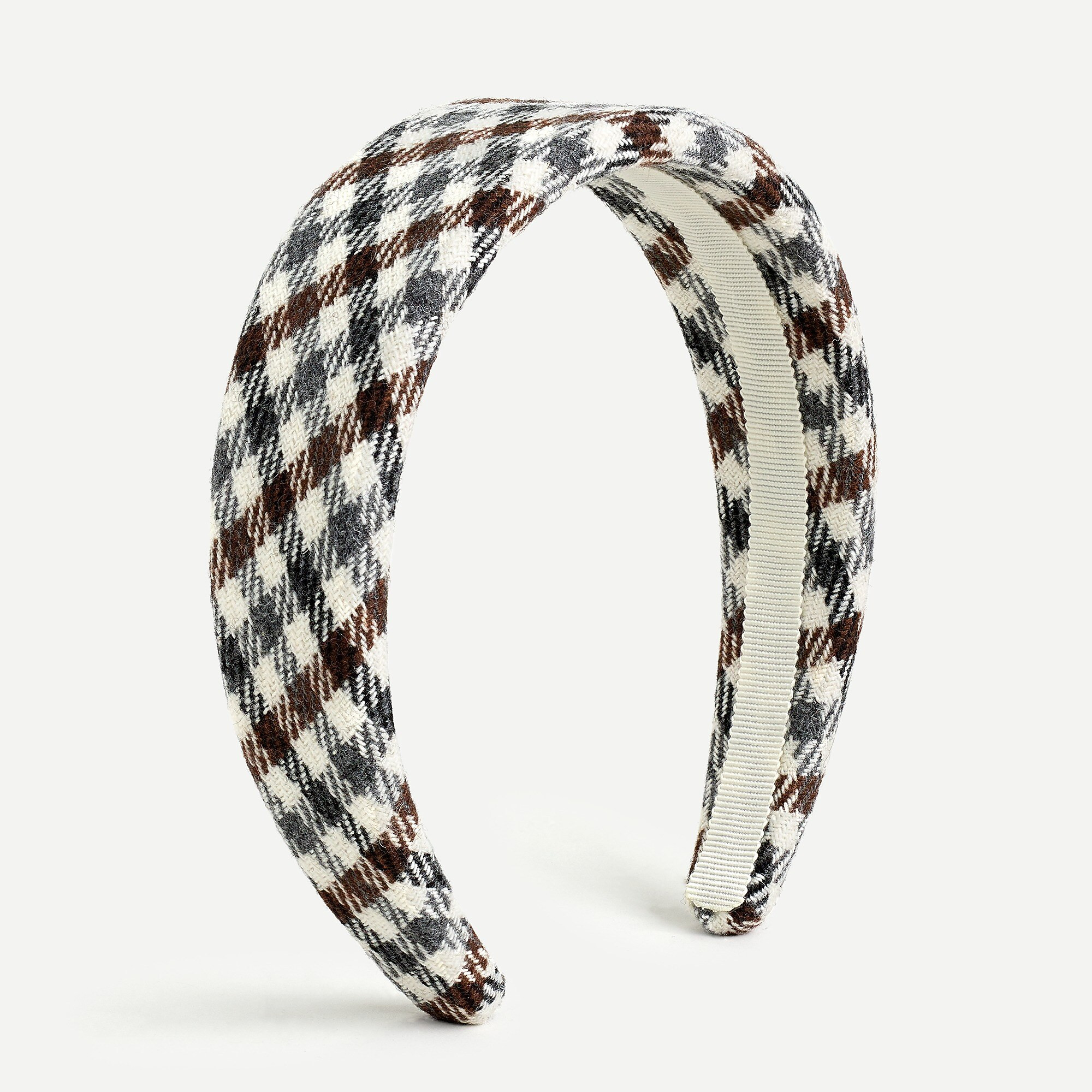 Wide wool headband in check plaid | J. Crew US