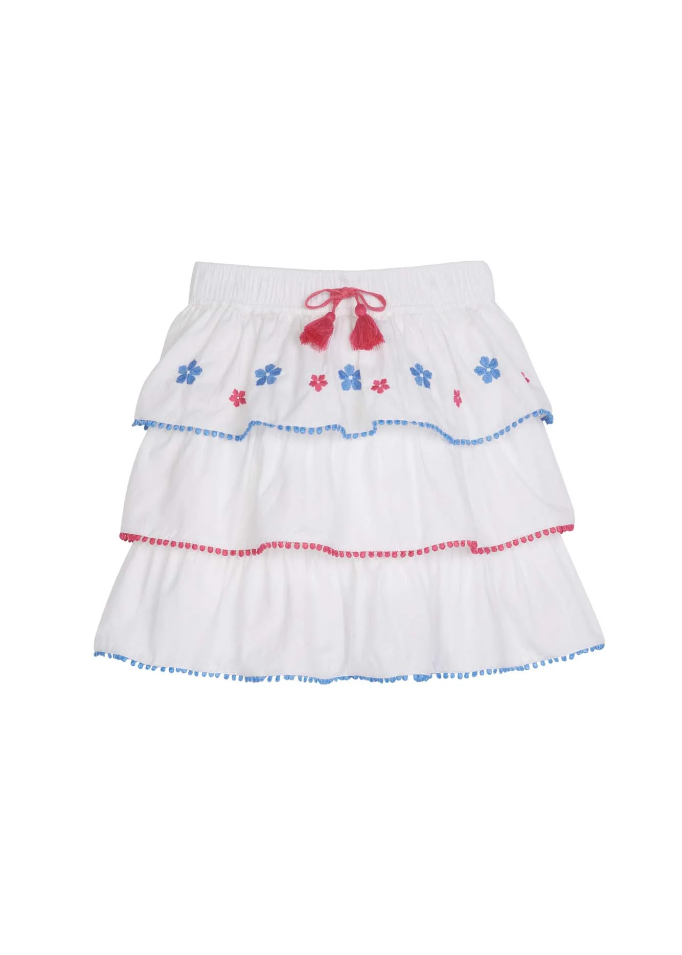 Tiered Mini Skort - White Embroidered | BISBY Kids