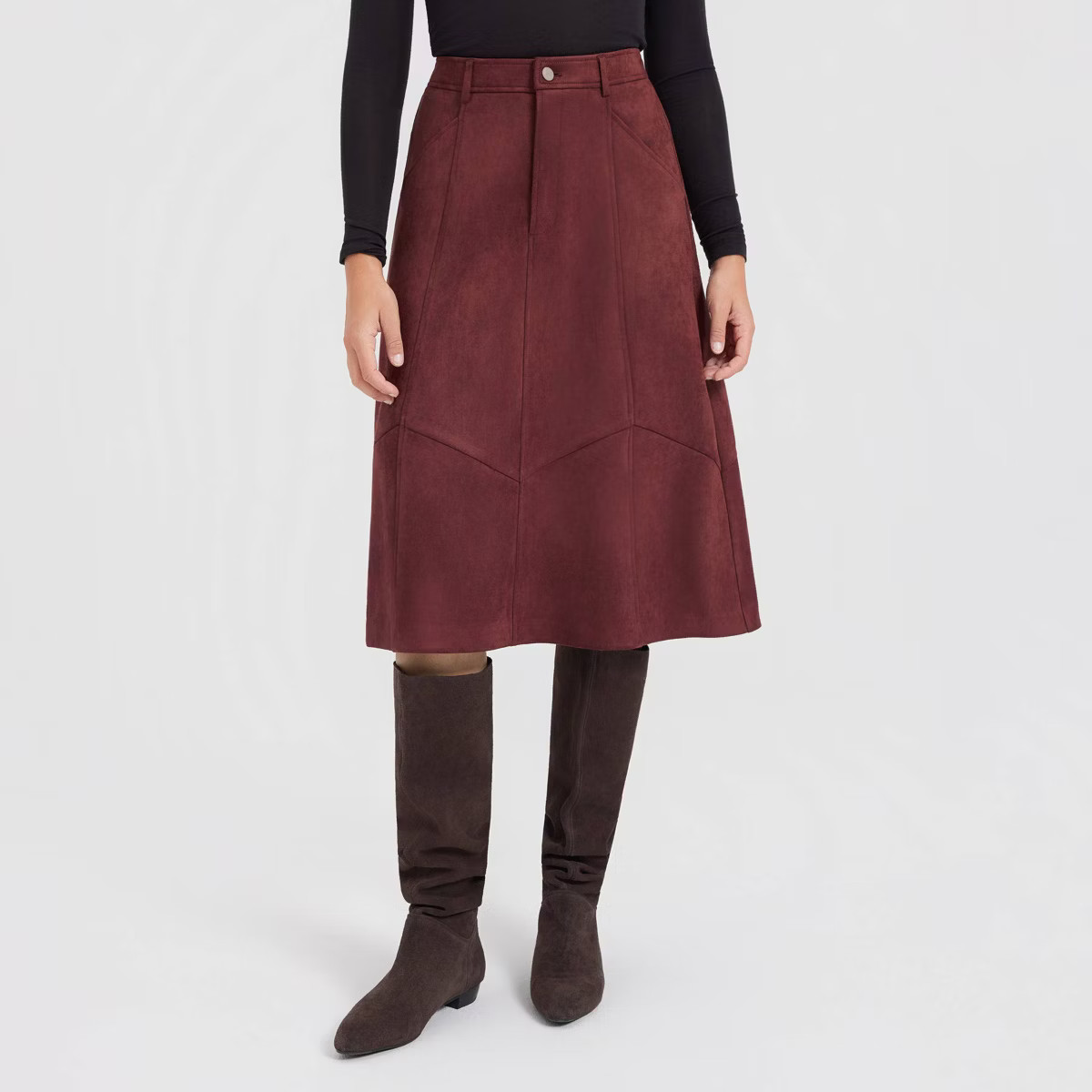Women's Faux Suede Midi A-Line Skirt - Universal Thread™ | Target