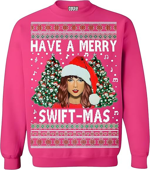 fresh tees Have A Merry Swift Funny Ugly Christmas Crewneck Sweatshirt Sweater for Women/Men | Amazon (US)