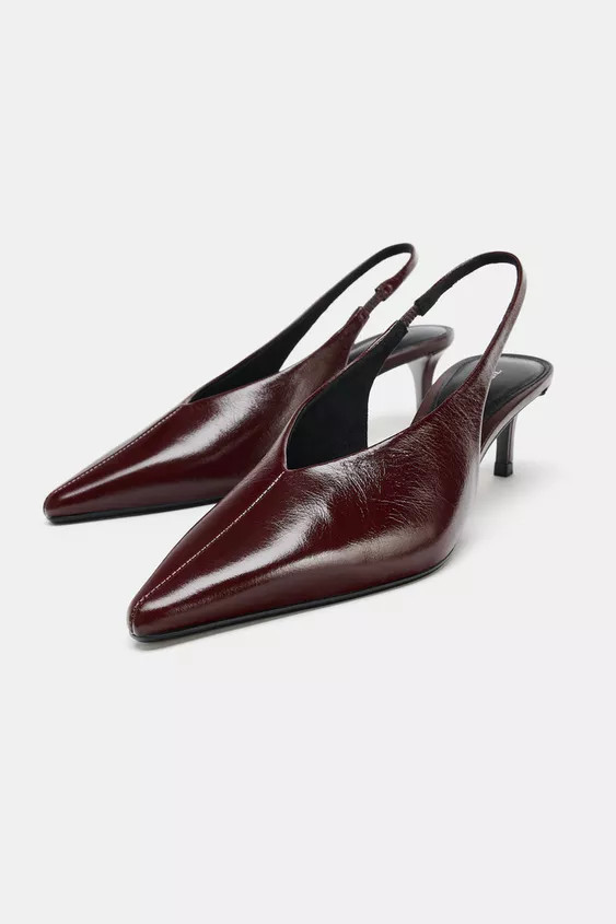LEATHER SLINGBACKS | Zara Canada