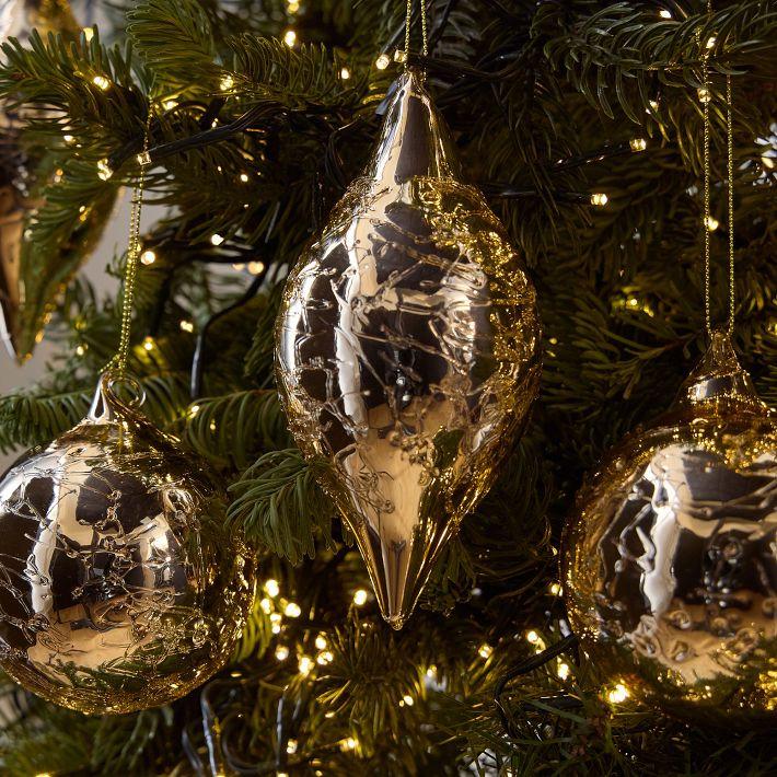 Mercury Crackle Glass Ornaments (Set of 6) | West Elm (US)