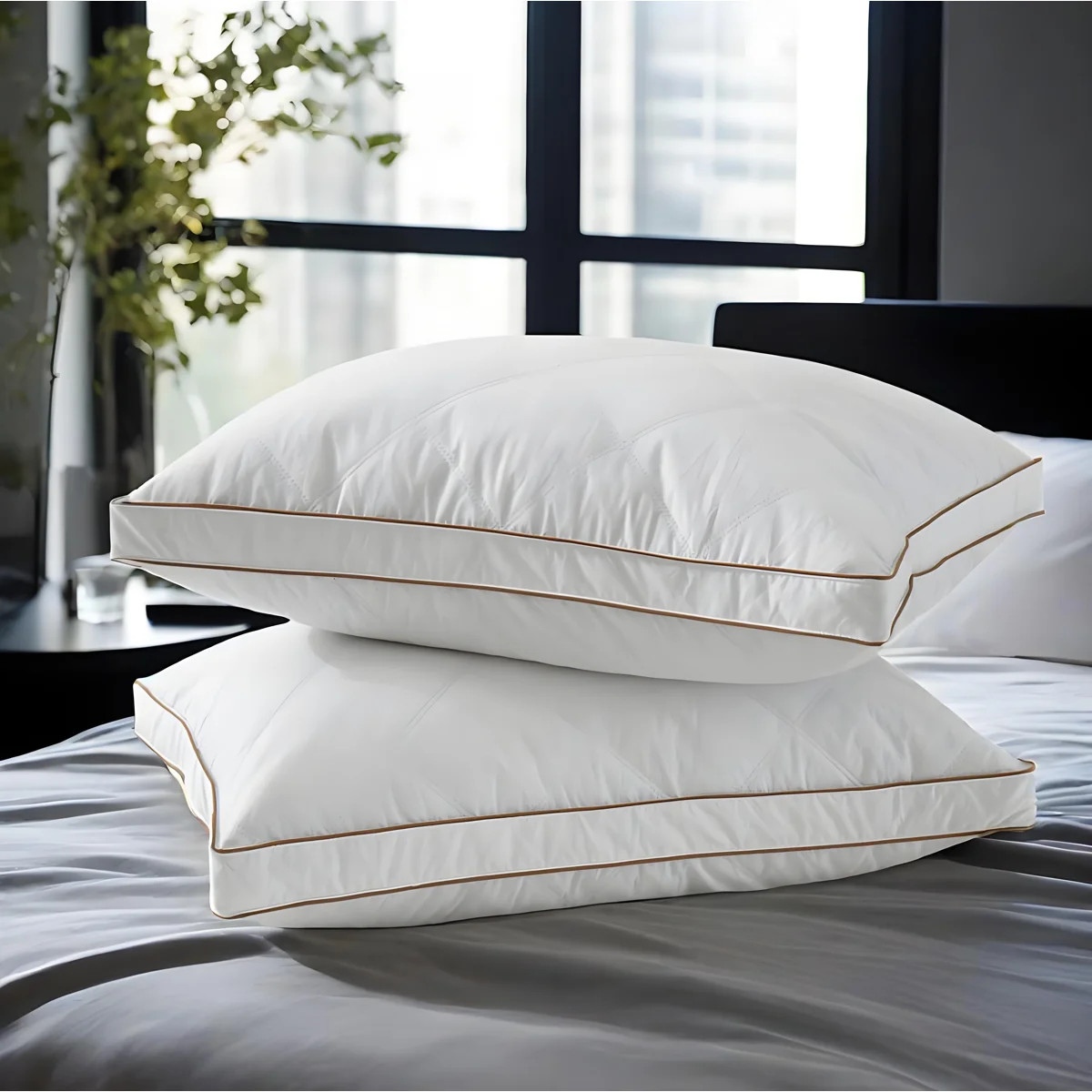 Feather and Down Medium Support Pillow (Set of 2) | Wayfair North America