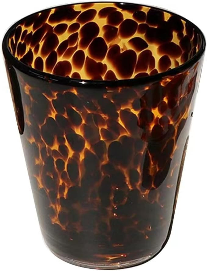 Vhitler Leopard Print Vintage Drinking Glasses Y2k Cute Mugs Cheetah Print Aesthetic Cups Aesthet... | Amazon (US)