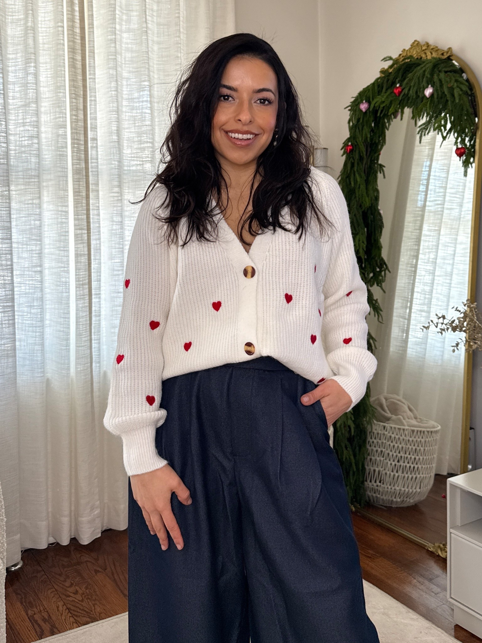Cozy Valentine’s Day outfit idea. Pants and top from Chicwish. Cardigan with heart print is slightly oversized for a comfortable fit. Pants are petite friendly 

#LTKSeasonal #LTKPetite #LTKValentine